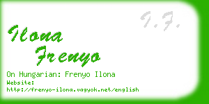 ilona frenyo business card